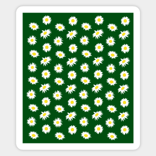 Daisy Ditsy Pattern on Green Sticker